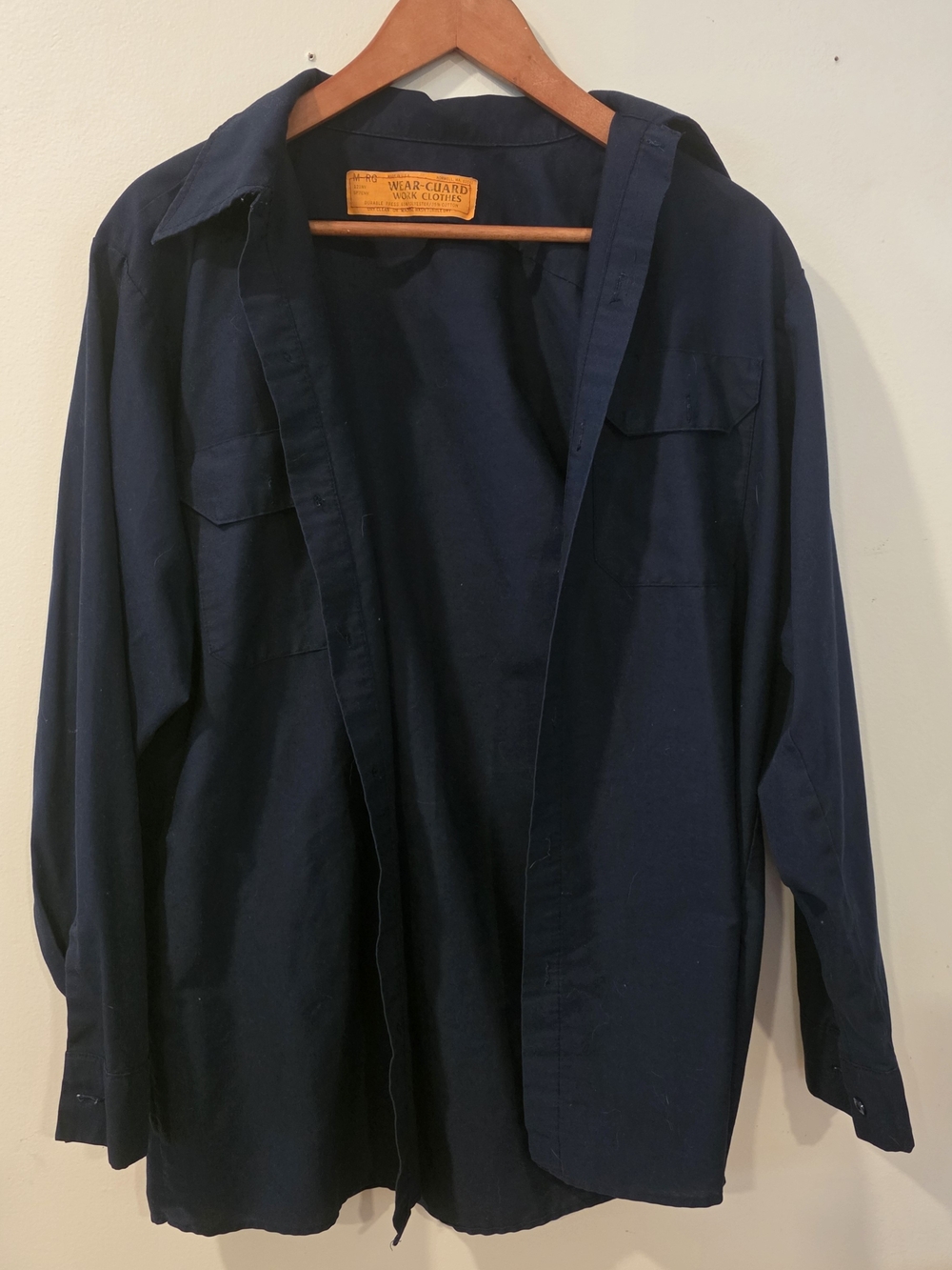 Men's Vintage Navy Blue Work Wear Utility Shirt M